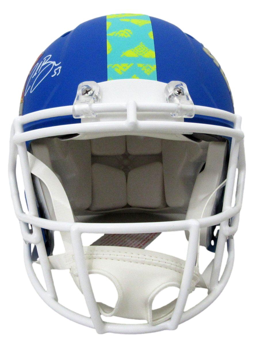 Zack Baun Signed Blue Full Size Authentic SB LIX Helmet Eagles Beckett 198921