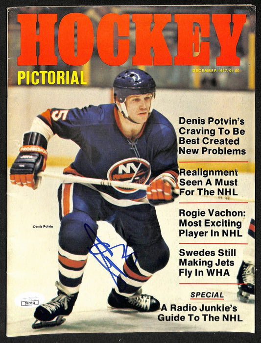 Denis Potvin HOF Signed 1977 Hockey Pictorial Magazine Islanders JSA 198398