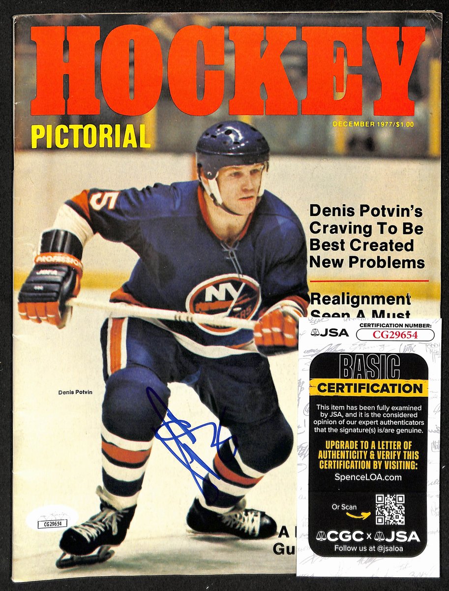 Denis Potvin HOF Signed 1977 Hockey Pictorial Magazine Islanders JSA 198398