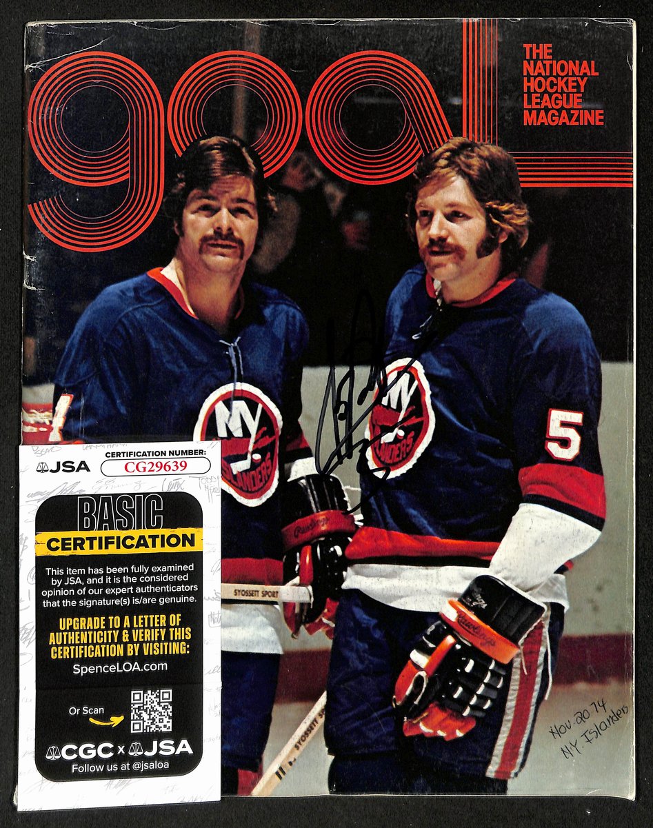 Denis Potvin Signed 11/20/74 NHL Program Islanders vs. Black Hawks JSA 198413