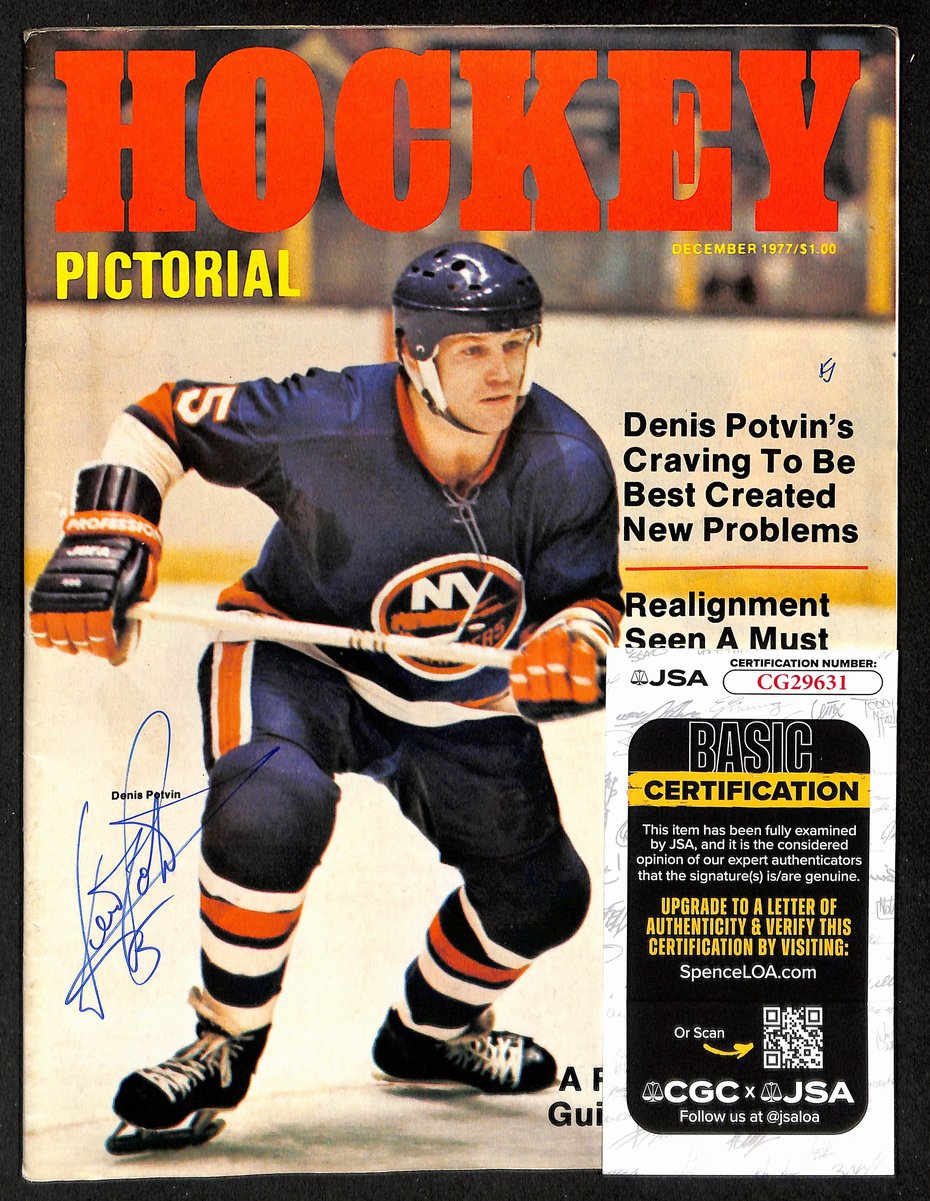 Denis Potvin Signed December 1977 Hockey Pictorial Magazine Rangers JSA 198421