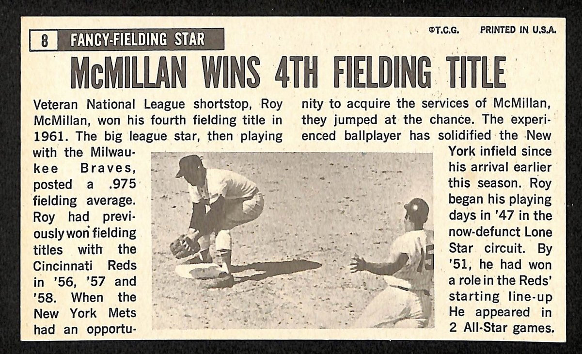 Roy McMillan Signed/Autographed 1964 TOPPS Giants Card #8 New York Mets 199191