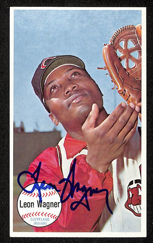 Leon Wagner Signed/Auto 1964 TOPPS Giants Card #54 Cleveland Indians 199193