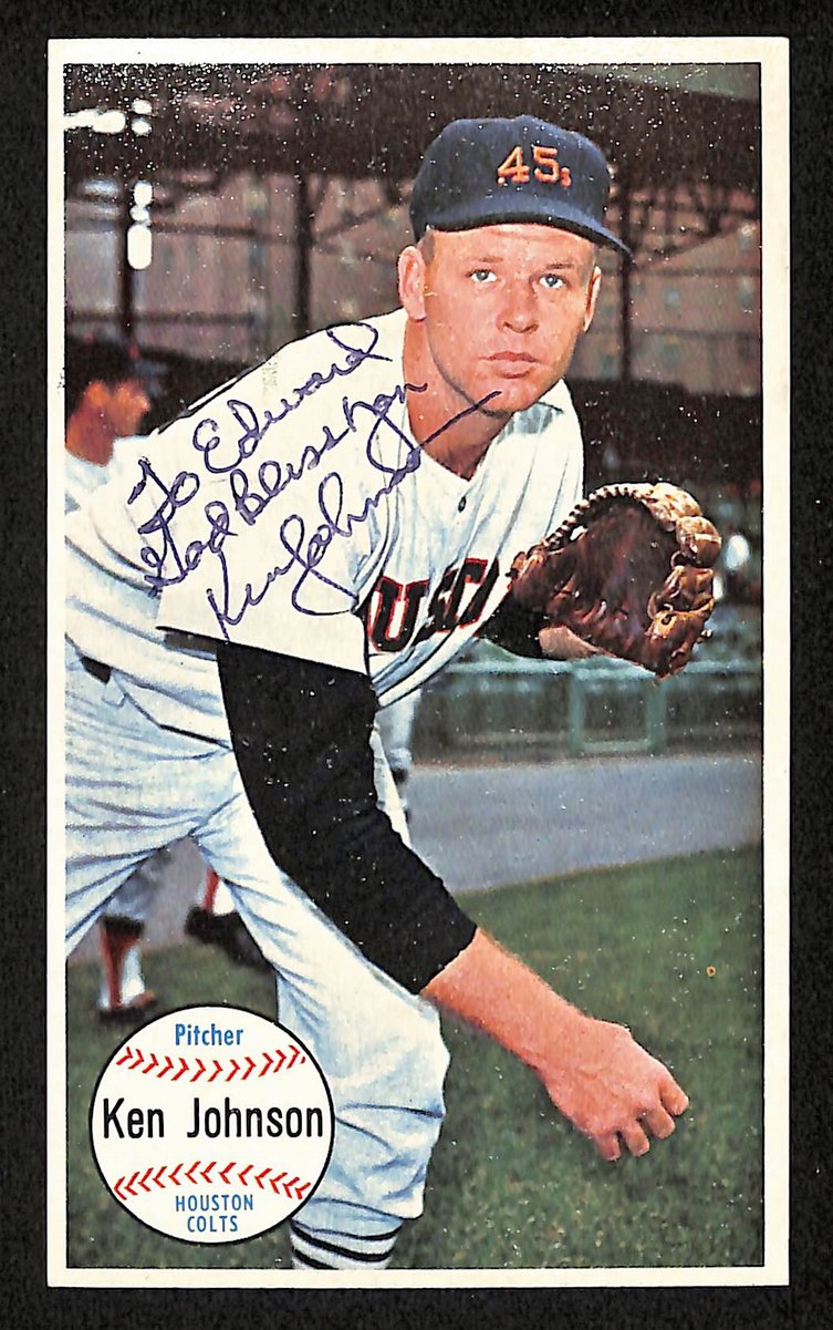 Ken Johnson Signed/Inscribed 1964 TOPPS Giants Card #2 Houston Colts 199204