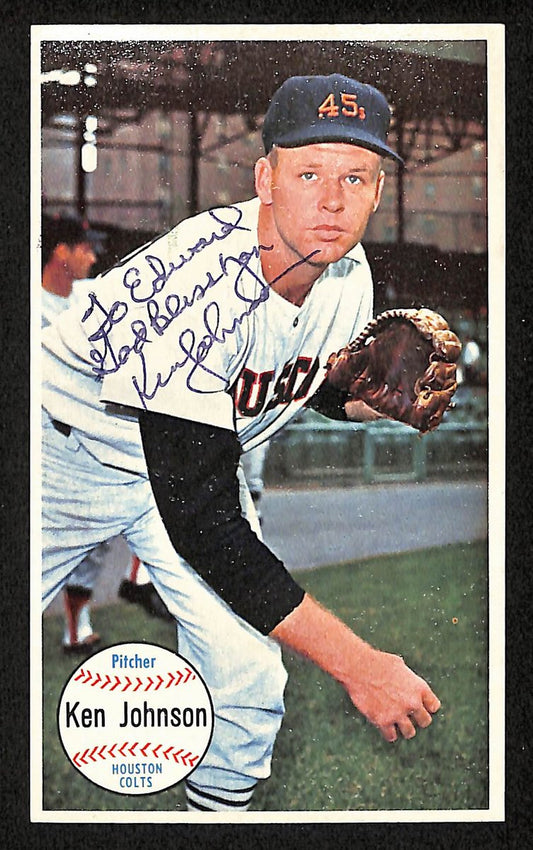 Ken Johnson Signed/Inscribed 1964 TOPPS Giants Card #2 Houston Colts 199204