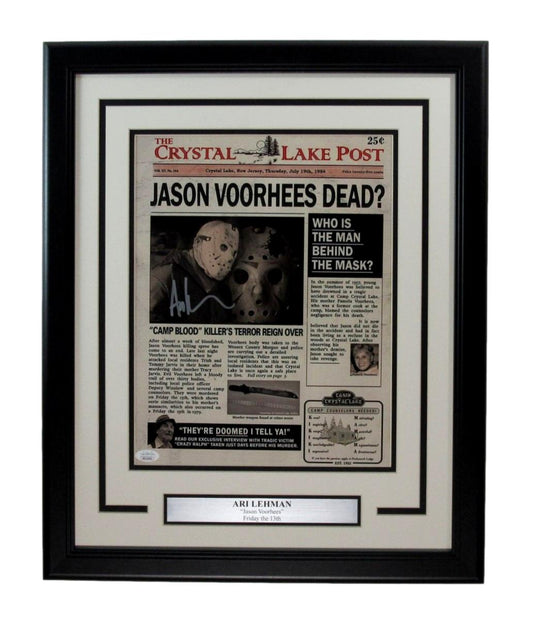 Ari Lehman Signed/Auto 11x14 Movie Poster "Friday the 13th" Framed JSA 198595
