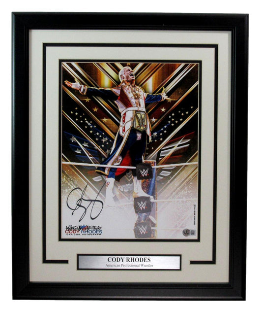 Cody Rhodes WWE Champ Signed/Autographed 11x14 Photo Framed Beckett 198565