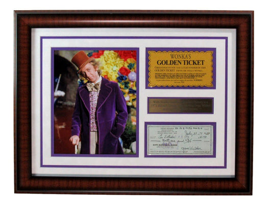 Gene Wilder Signed/Autographed Bank Check and Photo Collage Framed Beckett 198567