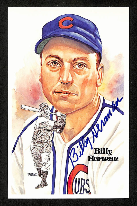 Billy Herman HOF Signed/Auto 1981 Perez-Steele Postcard #149 Chicago Cubs 198900