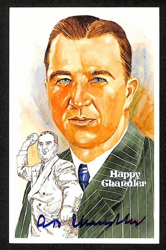 Happy Chandler HOF Signed 1982 Perez-Steele Postcard #178 Commissioner 198901