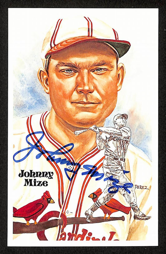 Johnny Mize HOF Signed/Auto 1981 Perez-Steele Postcard #176 Cardinals 199168
