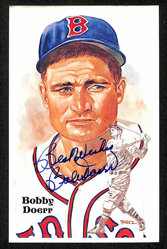 Bobby Doerr HOF Signed/Inscribed 1987 Perez-Steele Postcard #194 Red Sox 199169