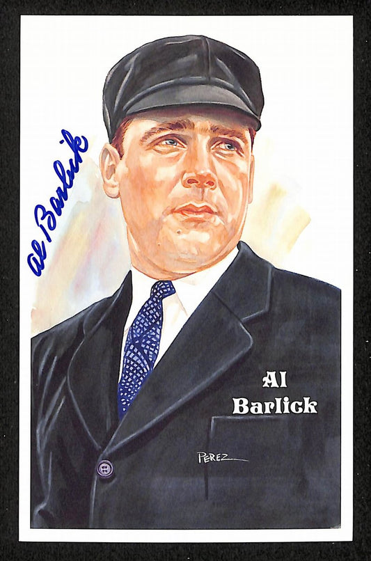 Al Barlick HOF Signed/Auto 1989 Perez-Steele Postcard #201 MLB Umpire 199172