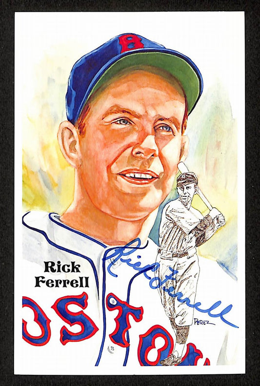 Rick Ferrell HOF Signed/Auto 1985 Perez-Steele Postcard #187 Red Sox 199173