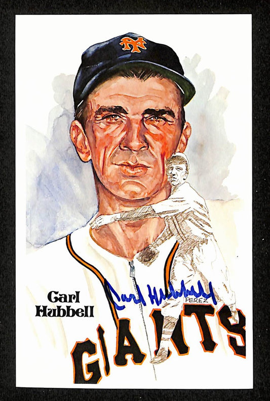 Carl Hubbell HOF Signed/Auto 1980 Perez-Steele Postcard #53 NY Giants 199174