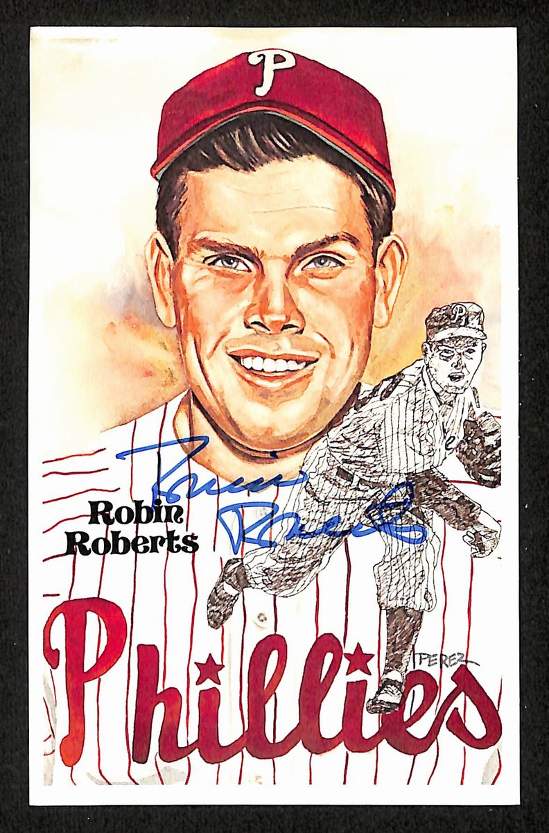 Robin Roberts HOF Signed/Auto 1981 Perez-Steele Postcard #157 Phillies 199181
