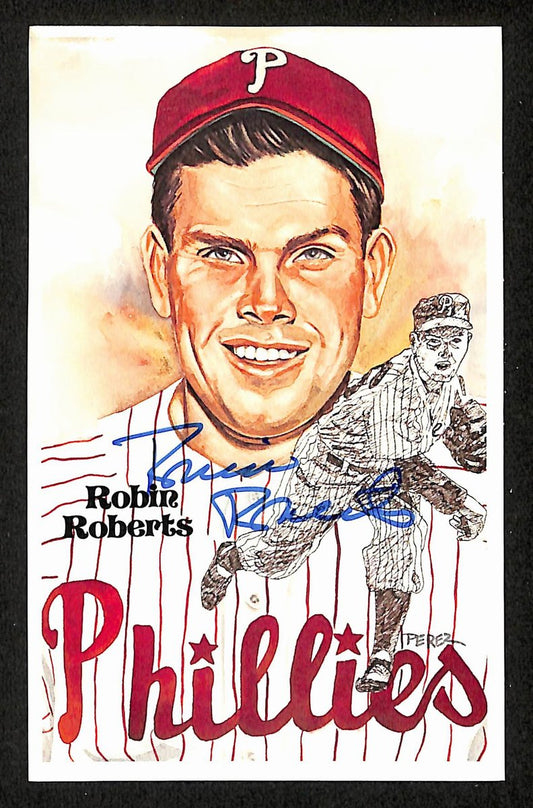 Robin Roberts HOF Signed/Auto 1981 Perez-Steele Postcard #157 Phillies 199181