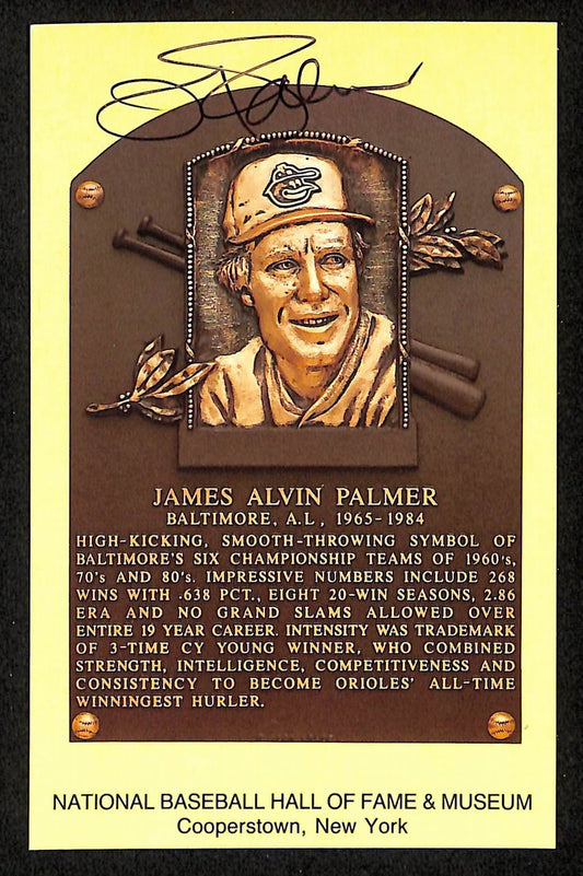 Jim Palmer Signed/Autographed Gold HOF Plaque Postcard Baltimore Orioles 199229