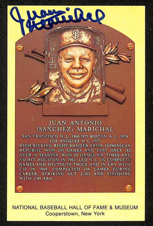 Juan Marichal Signed/Auto Gold HOF Plaque Postcard San Francisco Giants 199278