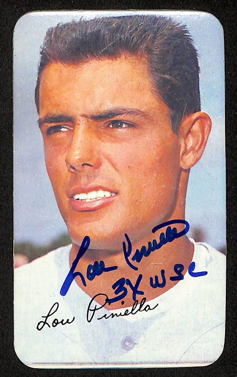 Lou Piniella Signed/Inscr 1970 TOPPS Super Card #32 New York Yankees 199280