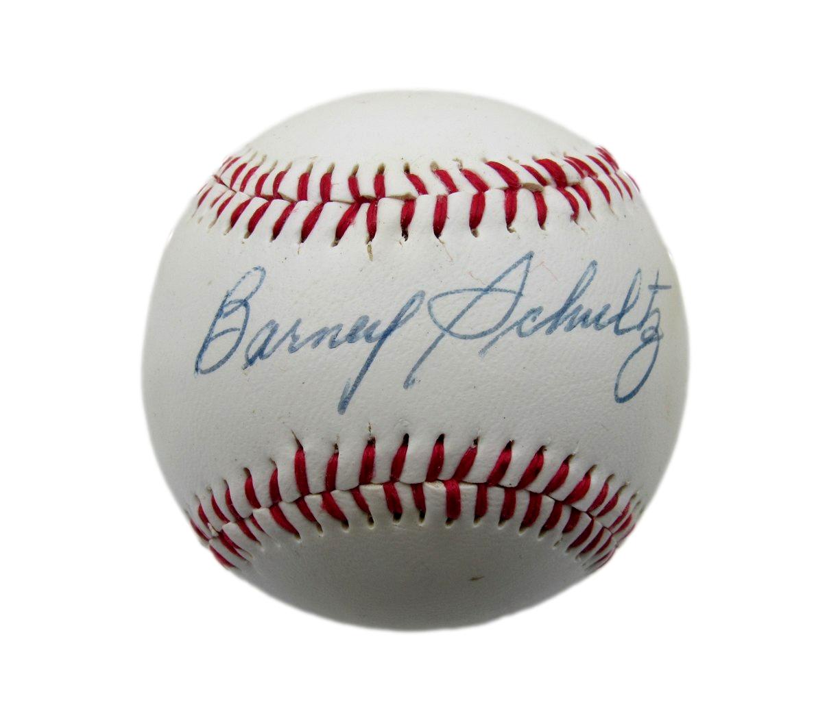 Barney Schultz Signed/Auto Regulation League Baseball Chicago Cubs JSA 199448
