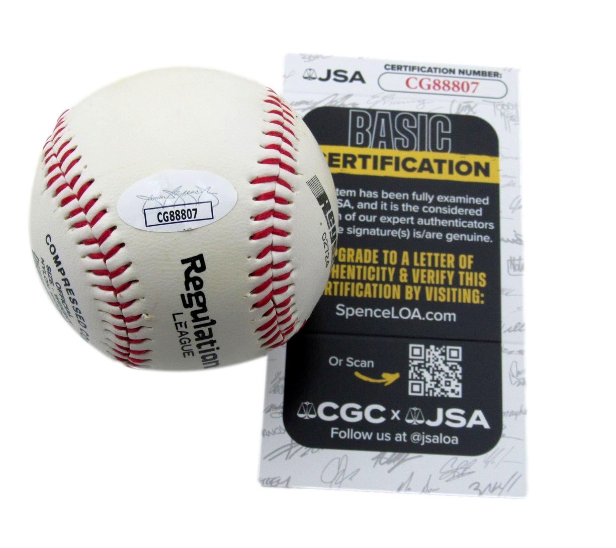 Barney Schultz Signed/Auto Regulation League Baseball Chicago Cubs JSA 199448