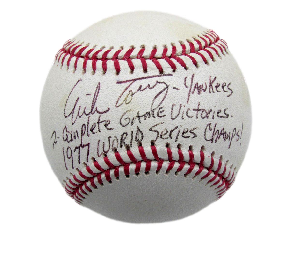 Mike Torrez Signed/Inscribed OML Baseball New York Yankees JSA 199452