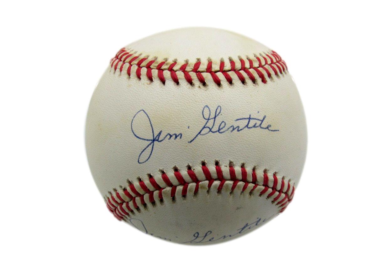 Jim Gentile Signed/Autographed Twice ONL Baseball Brooklyn Dodgers JSA 199482