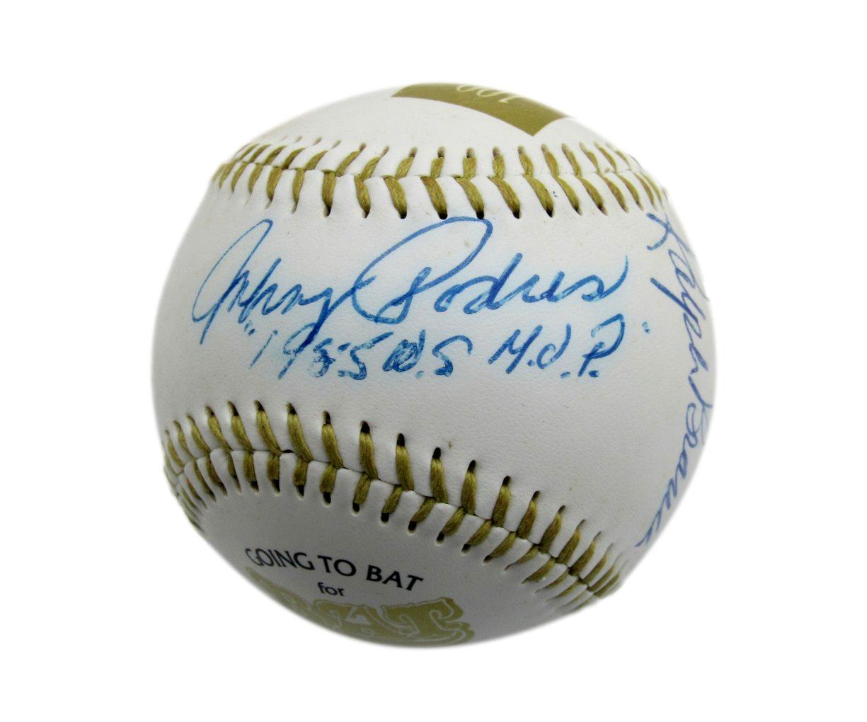 Johnny Podres Multi-Signed/Inscribed BAT Baseball Brooklyn Dodgers JSA 199484