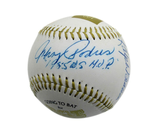 Johnny Podres Multi-Signed/Inscribed BAT Baseball Brooklyn Dodgers JSA 199484