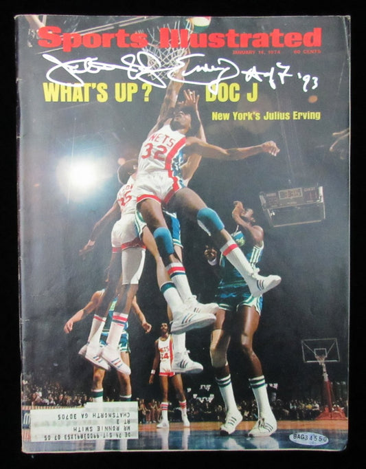 Julius Erving HOF Signed 1/14/74 Sports Illustrated Magazine 76ers UDA 199490