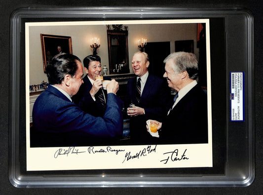 Four U.S. Presidents Multi-Signed/Autographed 10x8 Photo 1981 PSA/DNA 199535