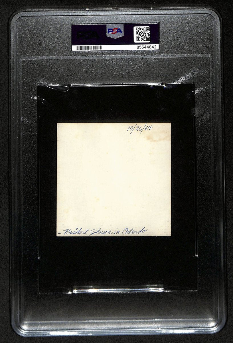 President Lyndon B. Johnson Signed/Auto Vintage 3.5x3.5 B/W Photo PSA/DNA 199533