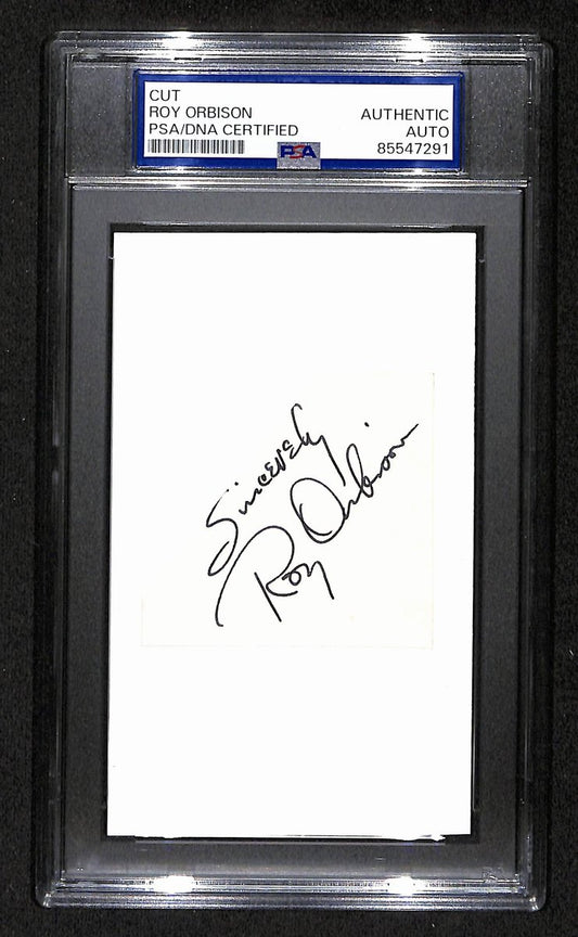 Roy Orbison Signed/Inscribed "Sincerely" Cut on 3x5 Index Card PSA/DNA 199281