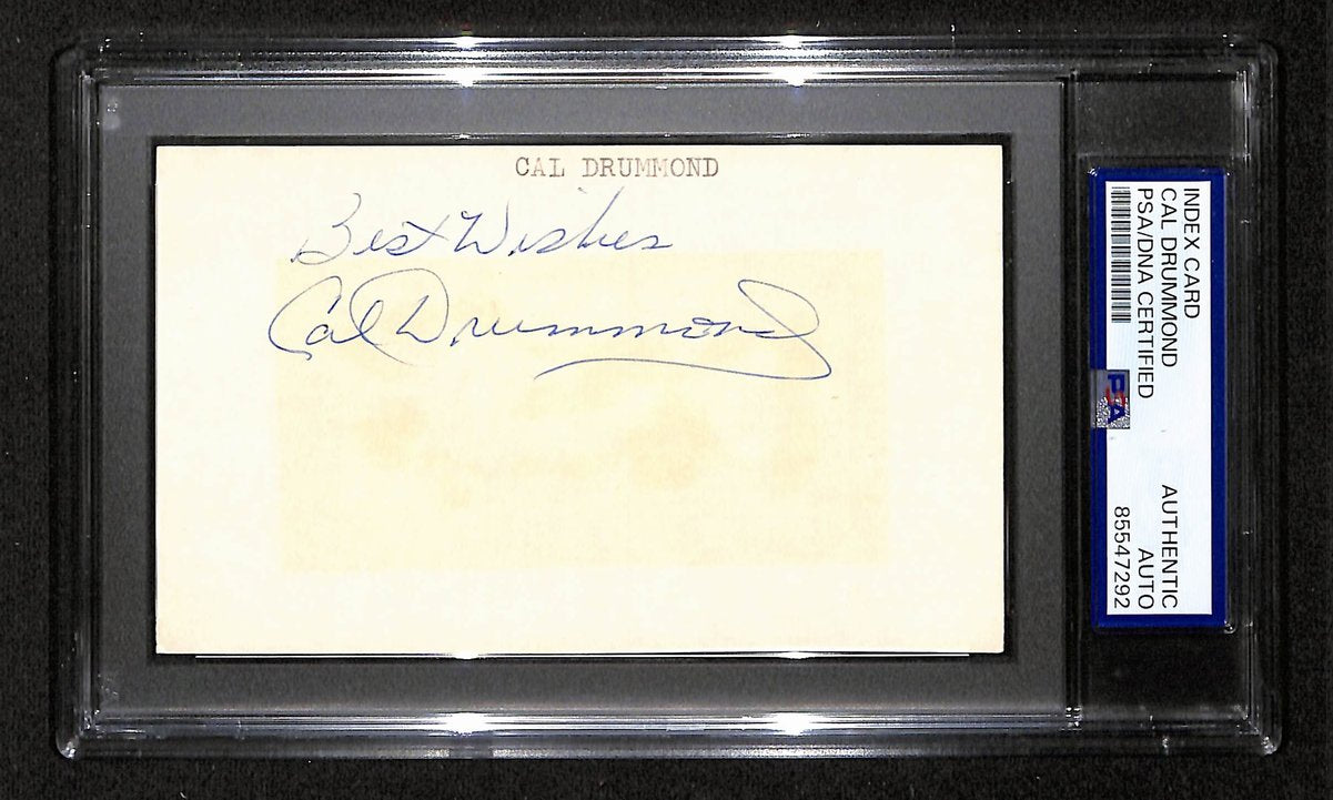Cal Drummond MLB Umpire Signed/Inscribed 3x5 Index Card PSA/DNA 199283