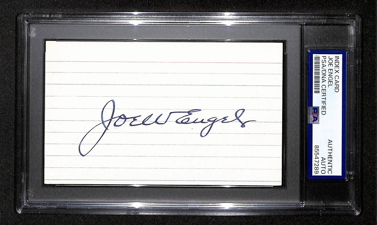 Joe Engel Signed/Autographed 3x5 Index Card Cincinnati Reds PSA/DNA 199285