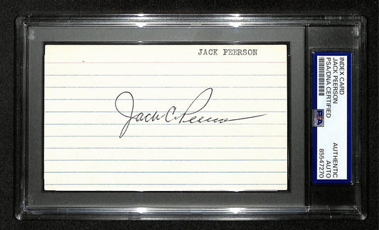 Jack Peerson Signed/Autographed 3x5 Index Card Philadelphia A's PSA/DNA 199290