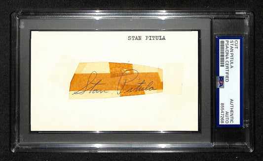 Stan Pitula Signed/Autographed Cut on 3x5 Index Card Indians PSA/DNA 199291