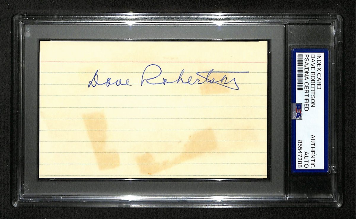 Dave Robertson Signed/Autographed 3x5 Index Card New York Giants PSA/DNA 199292