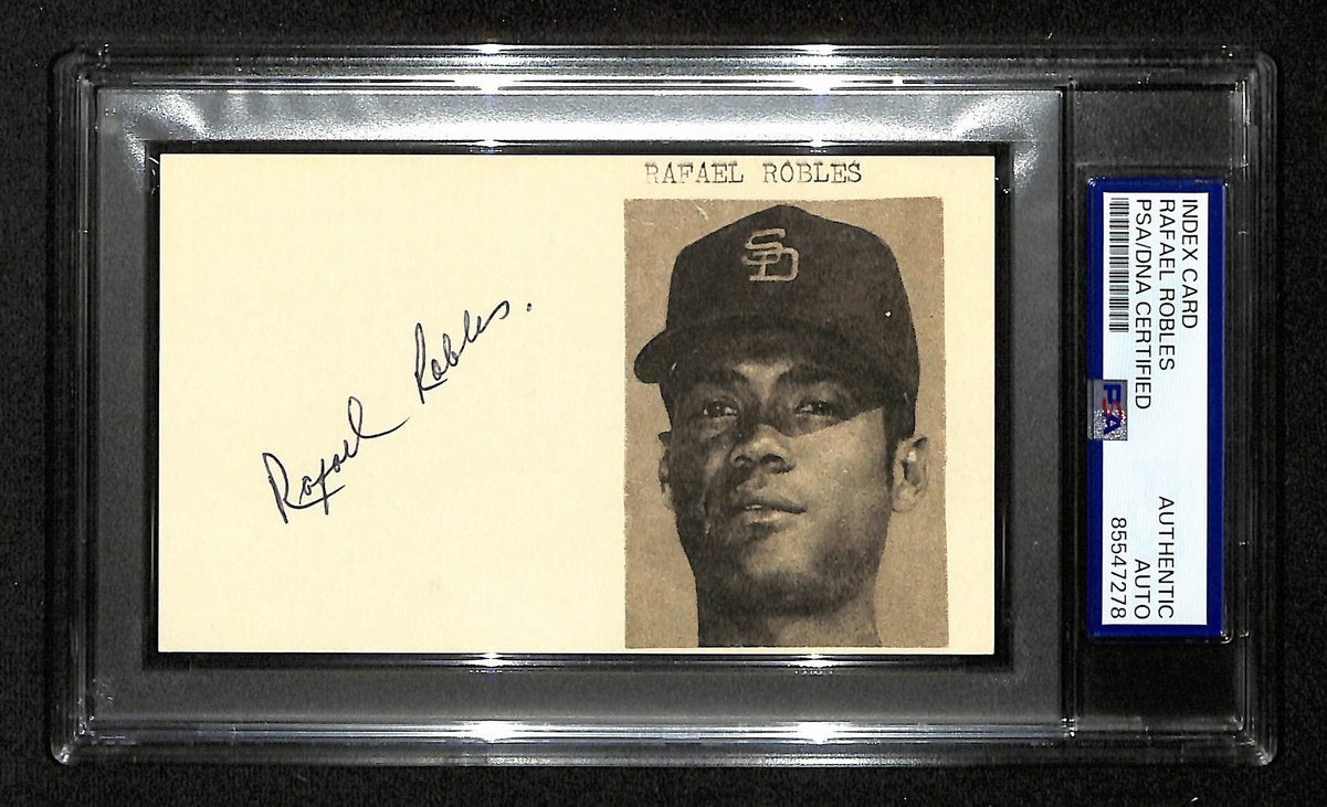 Rafael Robles Signed/Auto 3x5 Photo Index Card San Diego Padres PSA/DNA 199296