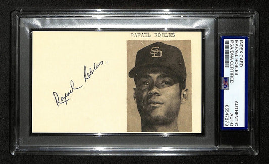 Rafael Robles Signed/Auto 3x5 Photo Index Card San Diego Padres PSA/DNA 199296