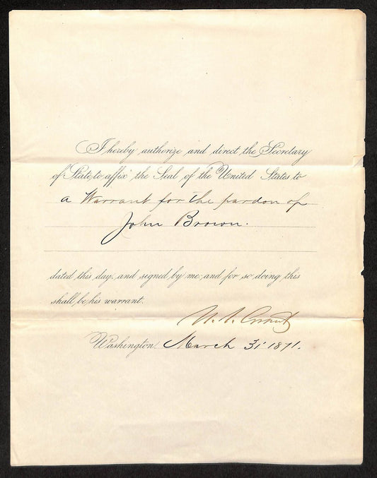 President Ulysses S. Grant Signed 8x10 Partly printed Letter PSA/DNA 199530
