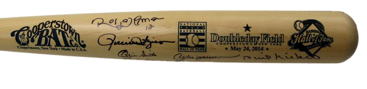 2014 HOF Classic Game Cooperstown Bat Signed by 6 Alomar Murray Smith JSA 196259