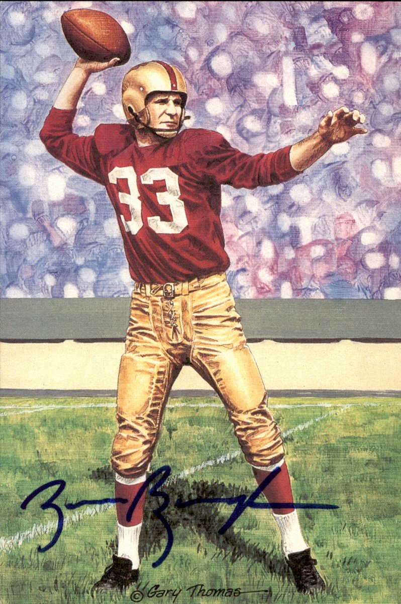 Sammy Baugh Redskins HOF Autographed Goal Line Art GLAC Postcard JSA