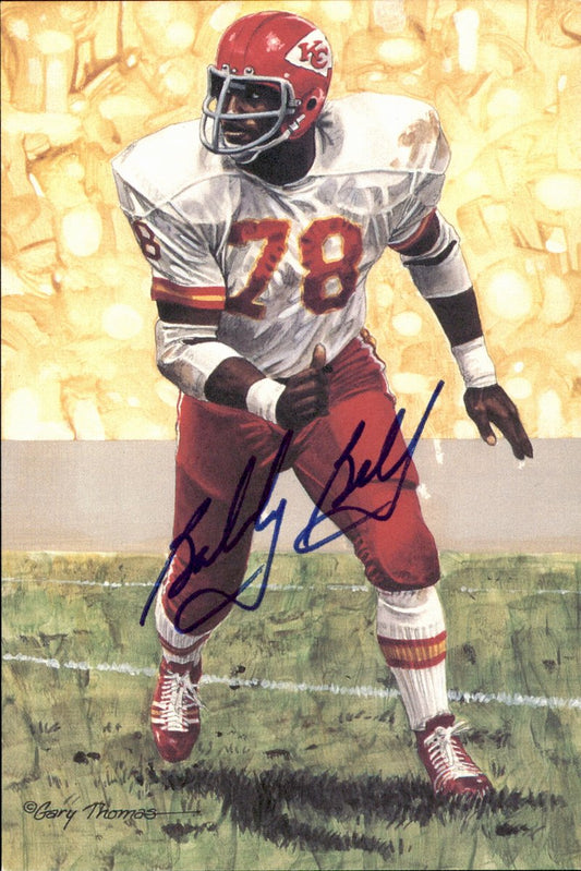 Bobby Bell Chiefs HOF Autographed Goal Line Art GLAC Postcard JSA