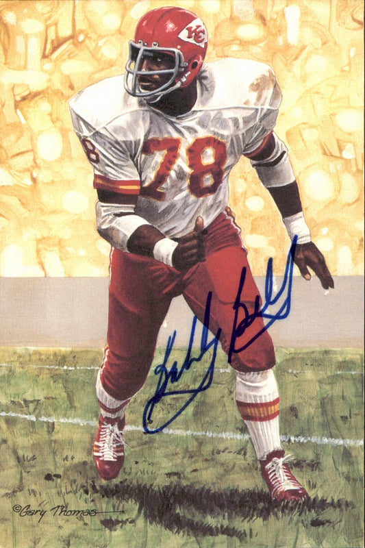 Bobby Bell Chiefs HOF Autographed Goal Line Art GLAC Postcard JSA