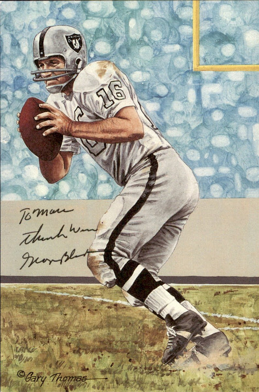 George Blanda Raiders HOF Autographed Goal Line Art GLAC Postcard JSA