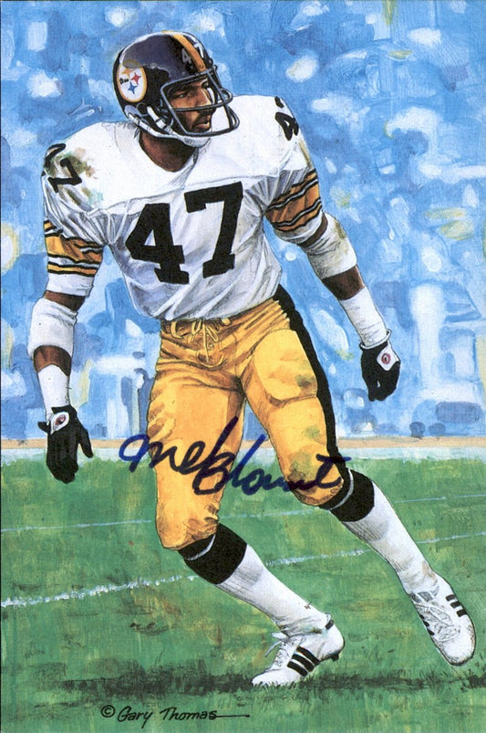 Mel Blount Steelers HOF Autographed Goal Line Art GLAC Postcard JSA
