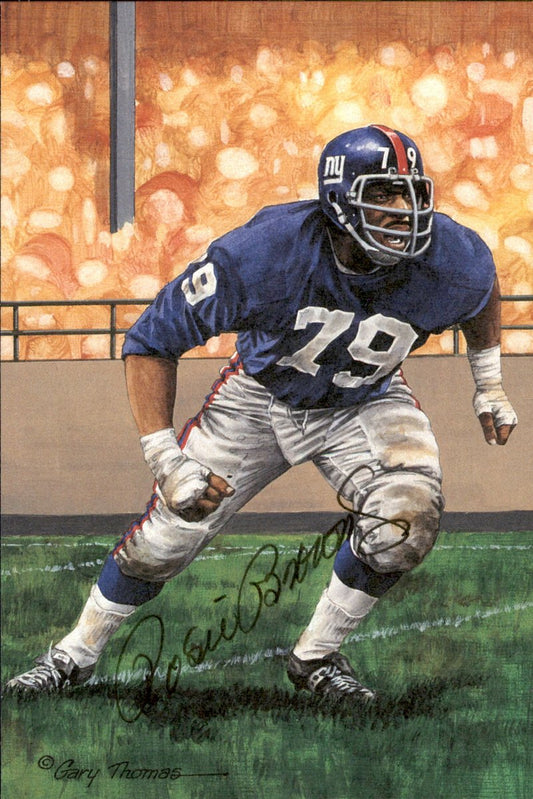 Roosevelt Rosie Brown Giants HOF Autographed Goal Line Art GLAC Postcard JSA