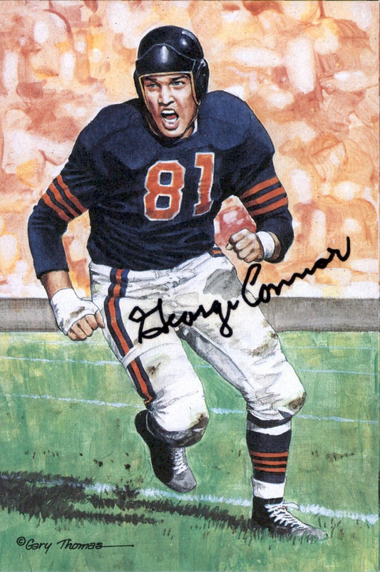 George Connor Bears HOF Autographed Goal Line Art GLAC Postcard JSA
